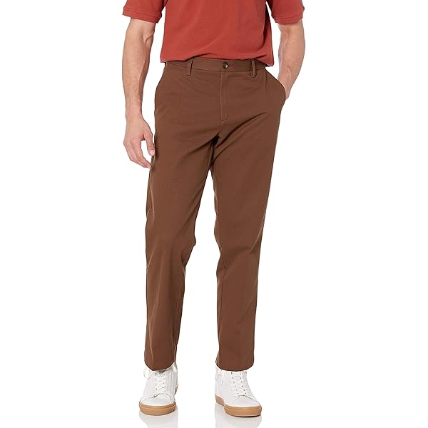 Amazon.com: Amazon Essentials Men's Slim-Fit Wrinkle-Resistant Flat-Front  Chino Pant, Brown, 28W x 29L : Clothing, Shoes & Jewelry