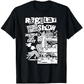 Regular Show Punk Zine Black and White Collage Cartoon T-Shirt