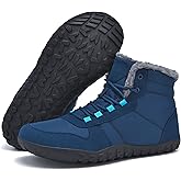 Mens Winter Barefoot Boots Insulated Warm 丨 Fur Lined Minimalist Snow Shoes 丨 Wide Toe Box + Drop Zero Sole