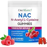 bnHUlMXw NAC Gummies 1000mg,N-Acetyl-L-Cysteine Supplement with Glutathione,Immune System Health,Antioxidants Support,Liver Health,Easy to Absorb, 60 Capsule