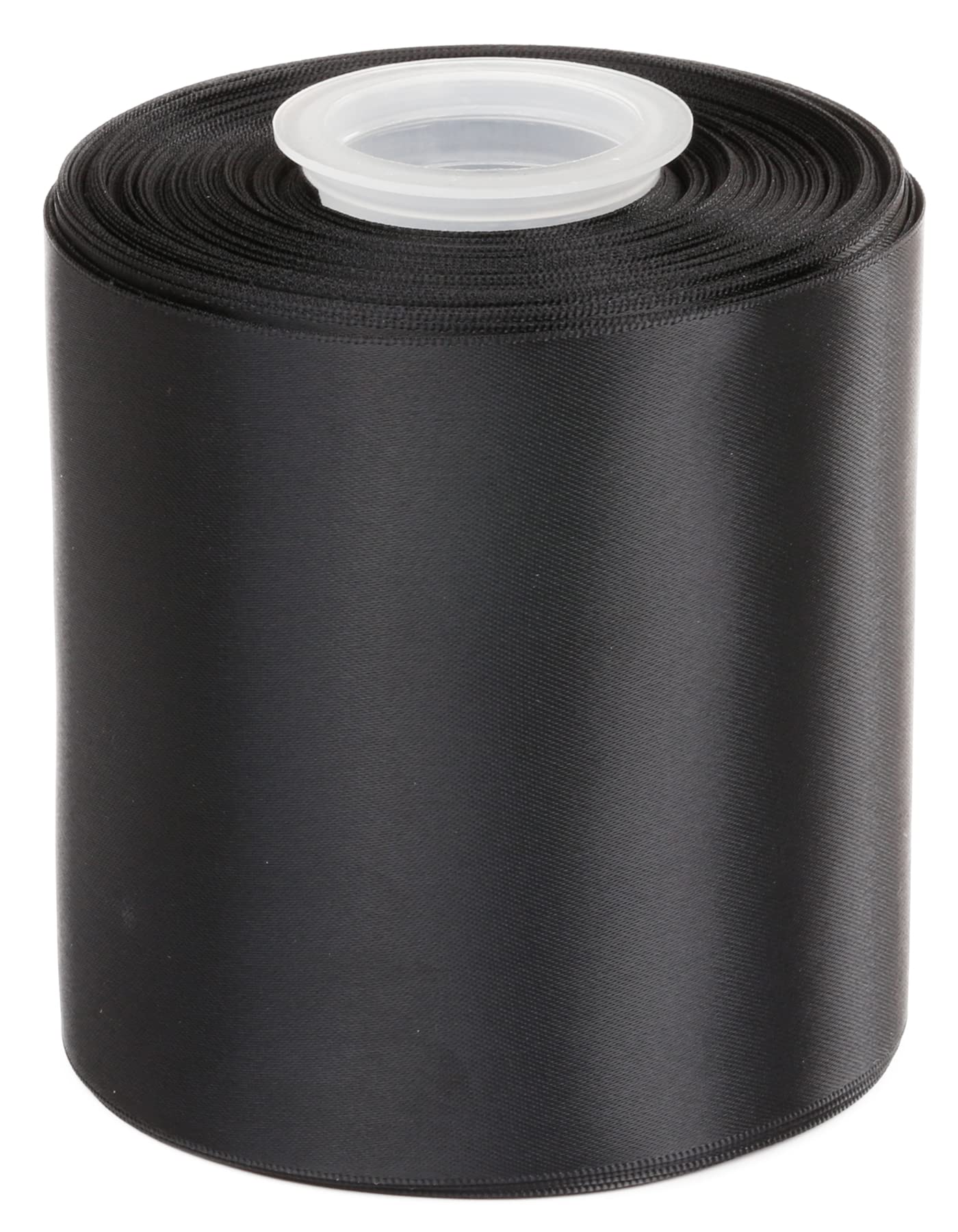 Ribbonitlux 100mm Wide Double Face Satin Ribbon 22 Meters (030-Black, Set for Bow, Party Decor, Sewing Applications, Wedding and Craft