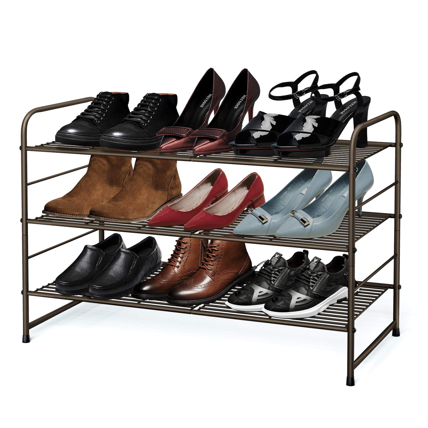 Simple Trending 3Tier Stackable Shoe Rack, Expandable & Adjustable