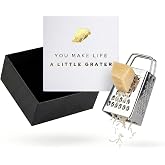 Mini Cheese Grater Gift Set, You Make Life a Little Grater Funny Chef Gift | Gift Box and Card, Coworkers, Foodies, Stocking Stuffer, Real Stainless Steel, Ornament Hook, Birthday, Secret Santa