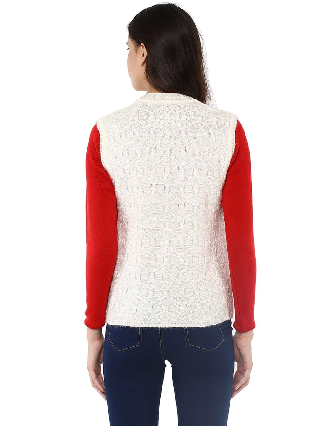 cayman women off-white self-design cardigan