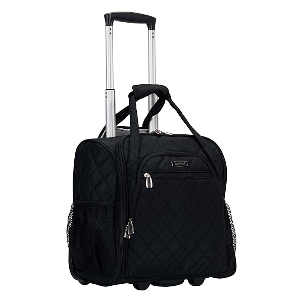 ROCKLAND MELROSE UPRIGHT WHEELED UNDERSEATER CARRY-ON LUGGAGE, BLACK,...