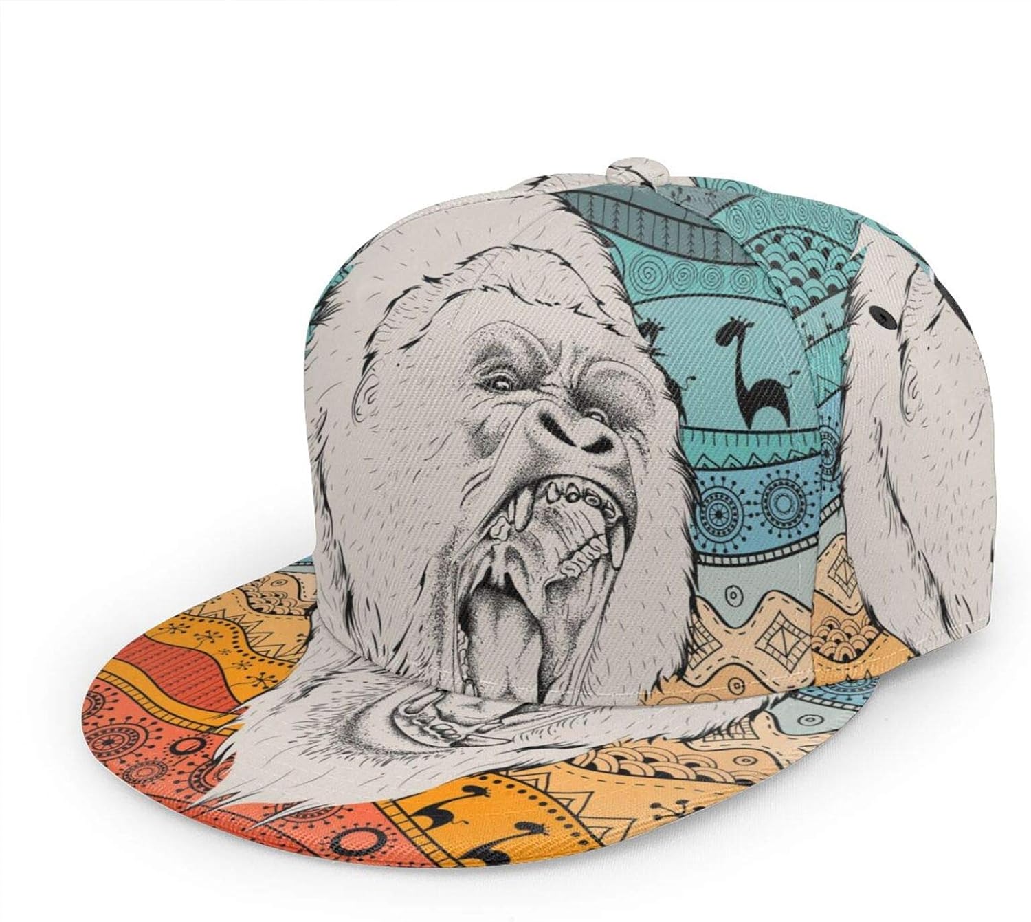 Nicokee Gorillas Portrait Hat Baseball Cap African Ethno Tribal