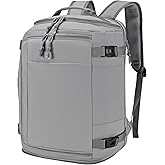 Nixjoro 40x30x20 cm Travel Bag Expandable to 40x30x25 cm Personal Item Travel Bag Carry On Backpack Flight Approved Underseat with USB Charging Port 15.7 inch Weekender Bag for Men Women(Grey)