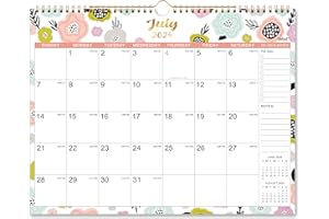 COBOLL Wall Calendar 2024-2025 - 18 Monthly Calendar from July 2024 to December 2025, 14.75‘’ x 11.5‘’, 2024-2025 Calendar with Hanging Hole, Large Blocks