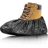 Heavy Duty Shoe Covers Disposable, XL 6.7"&times;17.7", 0.3oz Thick Waterproof Booties, Non-Slip Disposable Boot Covers, One Size Fits Most, 100 Pack for Indoor &amp; Outdoor Use