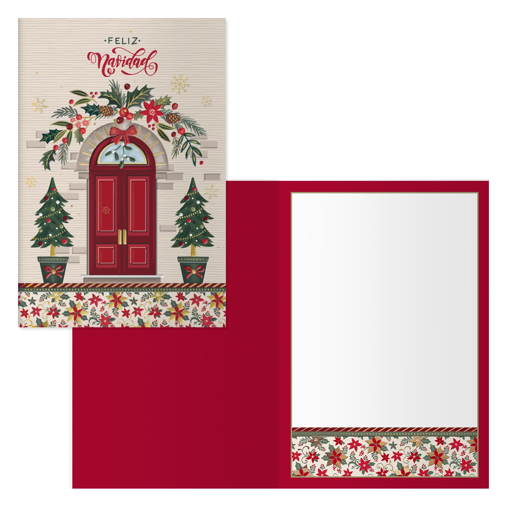 DOHE - Christmas Greeting Cards - Pack of 6 - Size: 11.5 x 17 cm (closed) - Includes envelope to store the card - Model Door