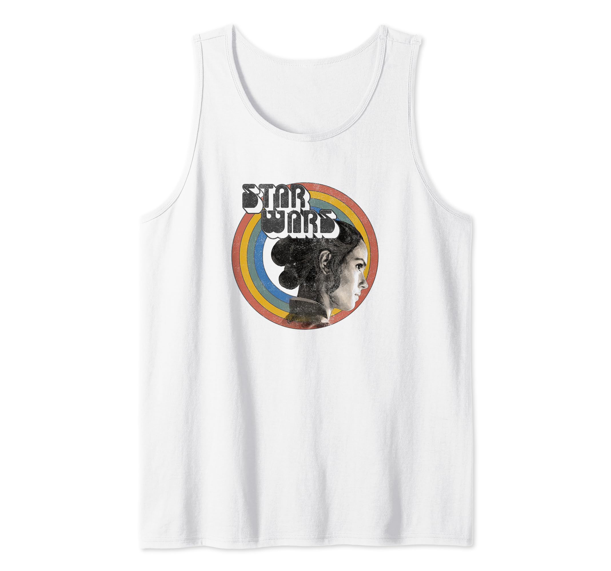 Star Wars The Rise Of Skywalker Rey Retro Circle Portrait Tank Top