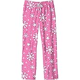 Southern Couture Women's Snowflake Print Pink Cotton Festive Christmas Holiday Lounge Sleep Shorts Apparel Pajamas