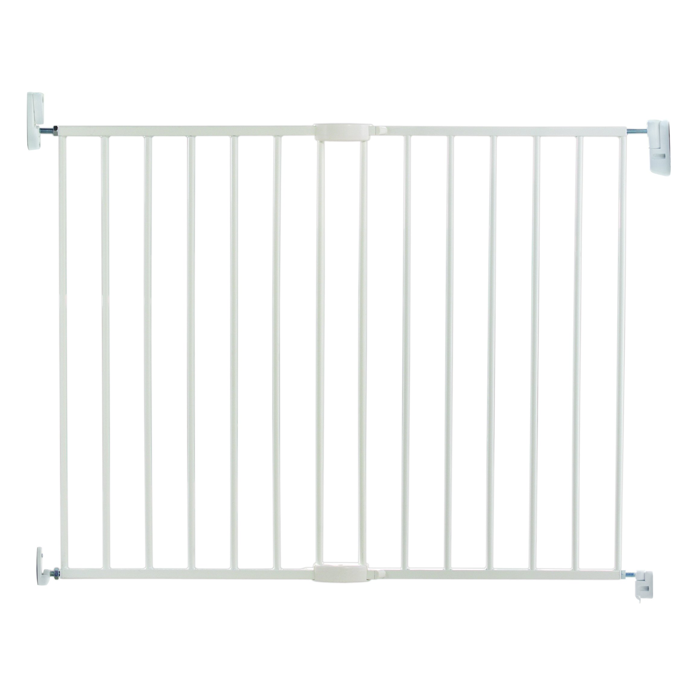 Munchkin Lindam Metal Easy Close Extending Baby Gate for Stairs & Doorways - Toddler & Dog Safety Gate, No Bar, White, 64.5-102cm