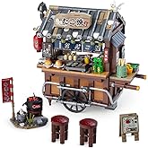 OundarM Japanese Street View Mini Blocks Kit- Takoyaki Trolley, Japan Mini Susi Store Toysvv, Gift for Adults, Boys, Girls 14