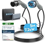 bokman Type 2 EV Charging Cable 32A 7.2kW 5m Mode 3 1 Phase Type 2 to Type 2 view 1