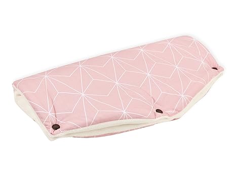 KraftKids Kinderwagenmuff in weiße dünne Diamante auf Altrosa, Kinderwagen Handschuhe Breite 48 cm Tiefe 23 cm, Buggy Handwär