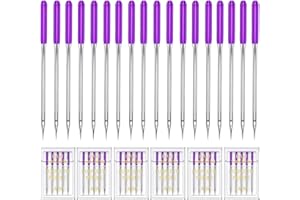 HONEYSEW 30 Pieces Sewing Machine Needles HAX1 130/705H Universal Regular Point Flat Shank Sewing Needle Compatible with Singer, Brother,Janome,Pfaff and Other Brand (Purple Size 14-30PCS)