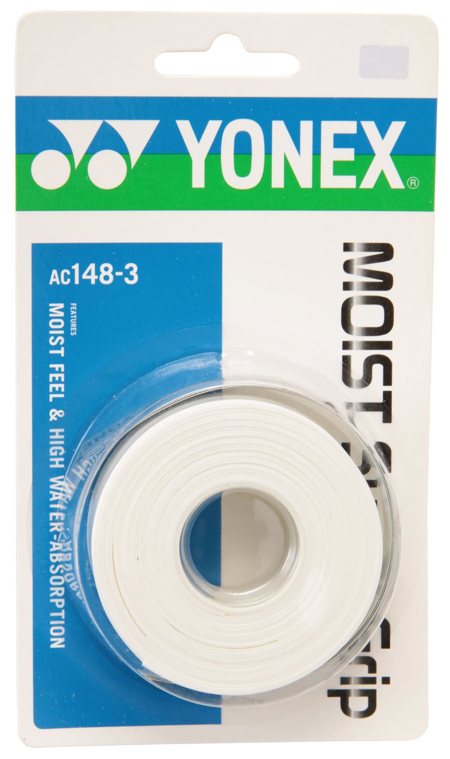 ヨネックス(YONEX) テニス バドミントン グリップテープ モイストスーパーグリップ (3本入り) AC1483 ホワイト商品画像