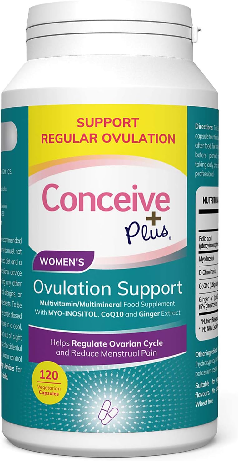 Conceive Plus Ovulation Support, PCOS Supplement with Myo-Inositol & D-Chiro Inositol, Folate, Ginger and CoQ10 - Image 5