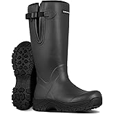 TerraTrax Men's Insulated Rubber Work Boots, 6mm Neoprene Waterproof Muck Mud Boots for Cold Winter & Snow - Reinforced Dual-Sole Heavy Duty Outdoor Farm, Hunting & Slush Chore Shoe