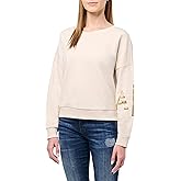 Armani Exchange Women's French Terry Metallic Logo Sleeve Pullover Sweatshirt