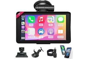 25HOURS Wireless Carplay Screen for Car, 7" HD IPS Touch Screen Stereo for Apple Carplay & Android Auto,Bluetooth,Voice Control,GPS Navigation,Mirror Link | Plug-and-Play, Apple Car Paly for All Vehicle