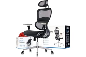 Oline ErgoPro Ergonomic Office Chair, Rolling Desk Chair with 4D Adjustable Armrest, 3D Lumbar Support, Blade Wheels, Mesh Computer Gaming Executive Swivel Chairs Chair (Black)