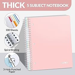 SUNEE 5 Subject Notebook College Ruled - 400