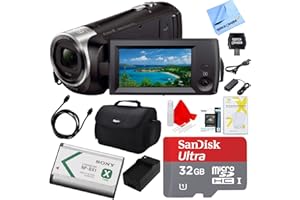 Sony Handycam CX405 Flash Memory Full HD Camcorder Bundle with 32GB Memory Card, Camera Bag, HDMI Cable and Accessories (8 Items)