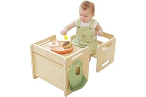 bpmfkid Montessori Weaning Table and Chair Set - Adjustable Design for Toddlers, Ideal for Mealtime, Learning, and Play