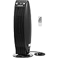 Amazon Basics Oscillating Tower Heater, With Digital Display, Remote Control, Timer, Over-Heat and Tip-Over Protection, Room Temperature Sensor, 2 Heat Settings, 1500W, Black, 8.6"D x 8.6"W x 23"H