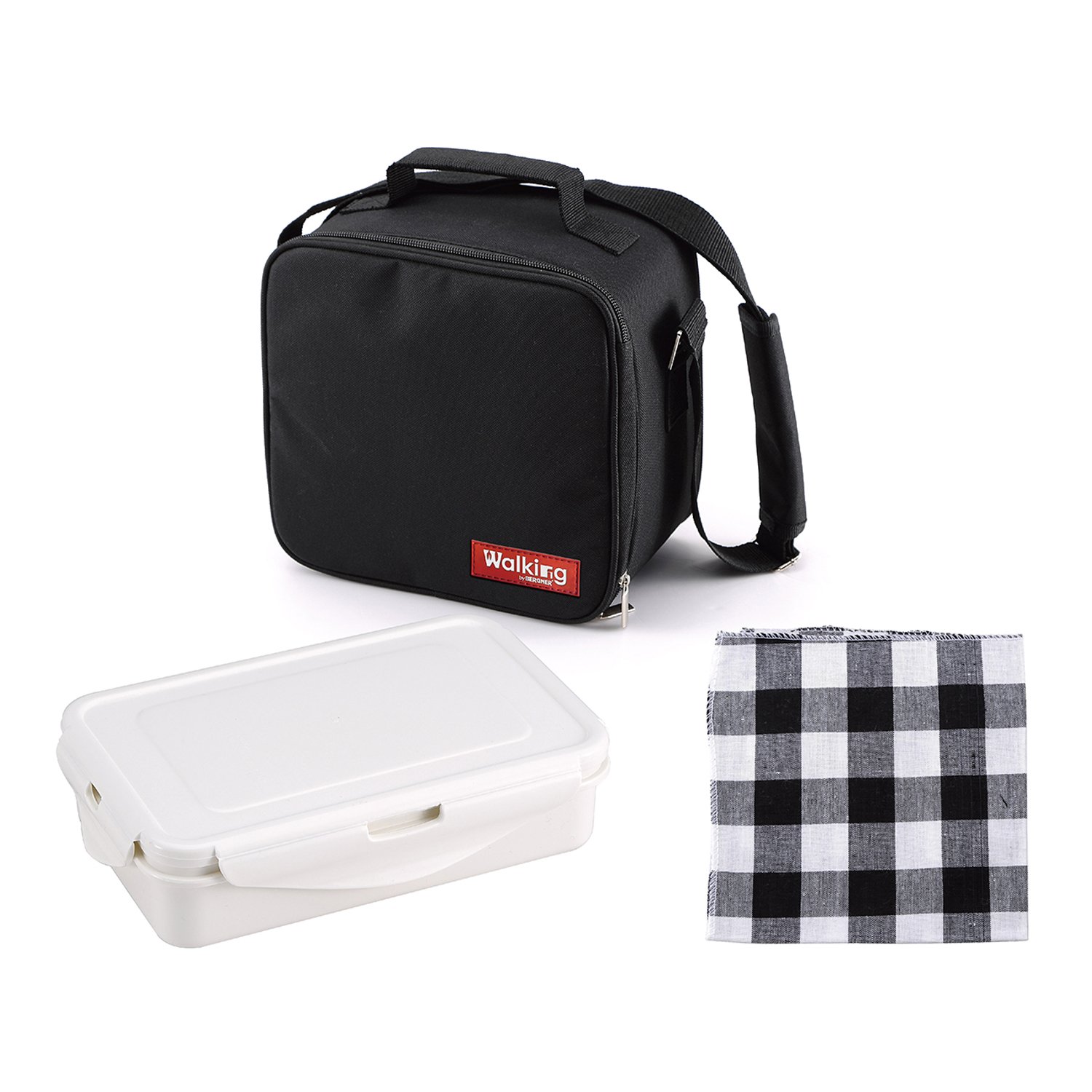 Bergner Cube Lunch Bag, Black, 23 x 22 x 13.5 cm