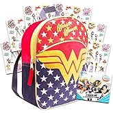 Wonder Woman Toddler Preschool Backpack Set - Bundle Includes Deluxe 11 Inch Wonder Woman Mini Backpack and Stickers (Wonder Woman School Supplies)