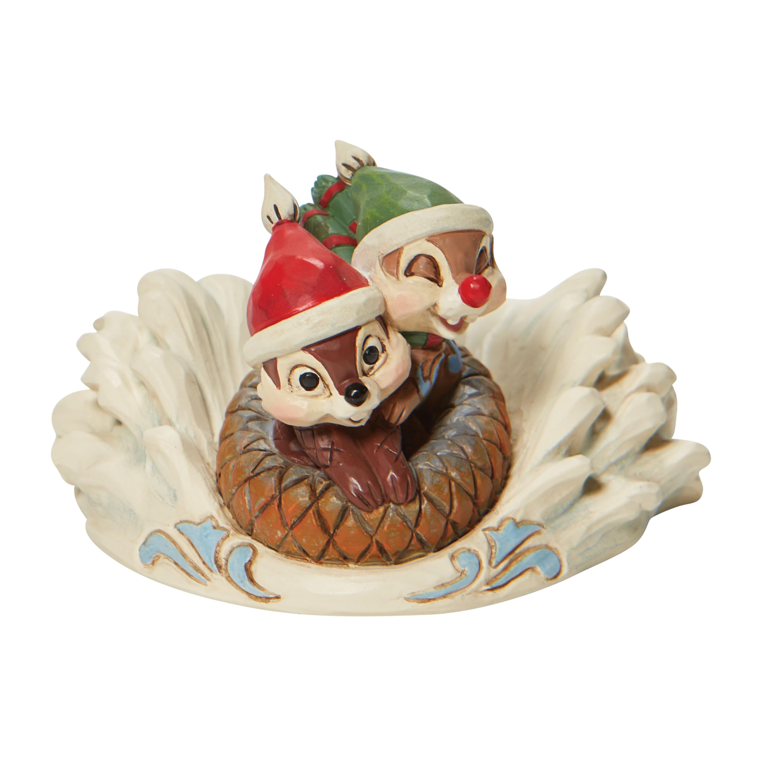 Enesco Disney Traditions Chip n' Dale Sledding Saucer Figurine 2.16 in H x 3.2 in W x 3.54 in L Multi-colored 6008975