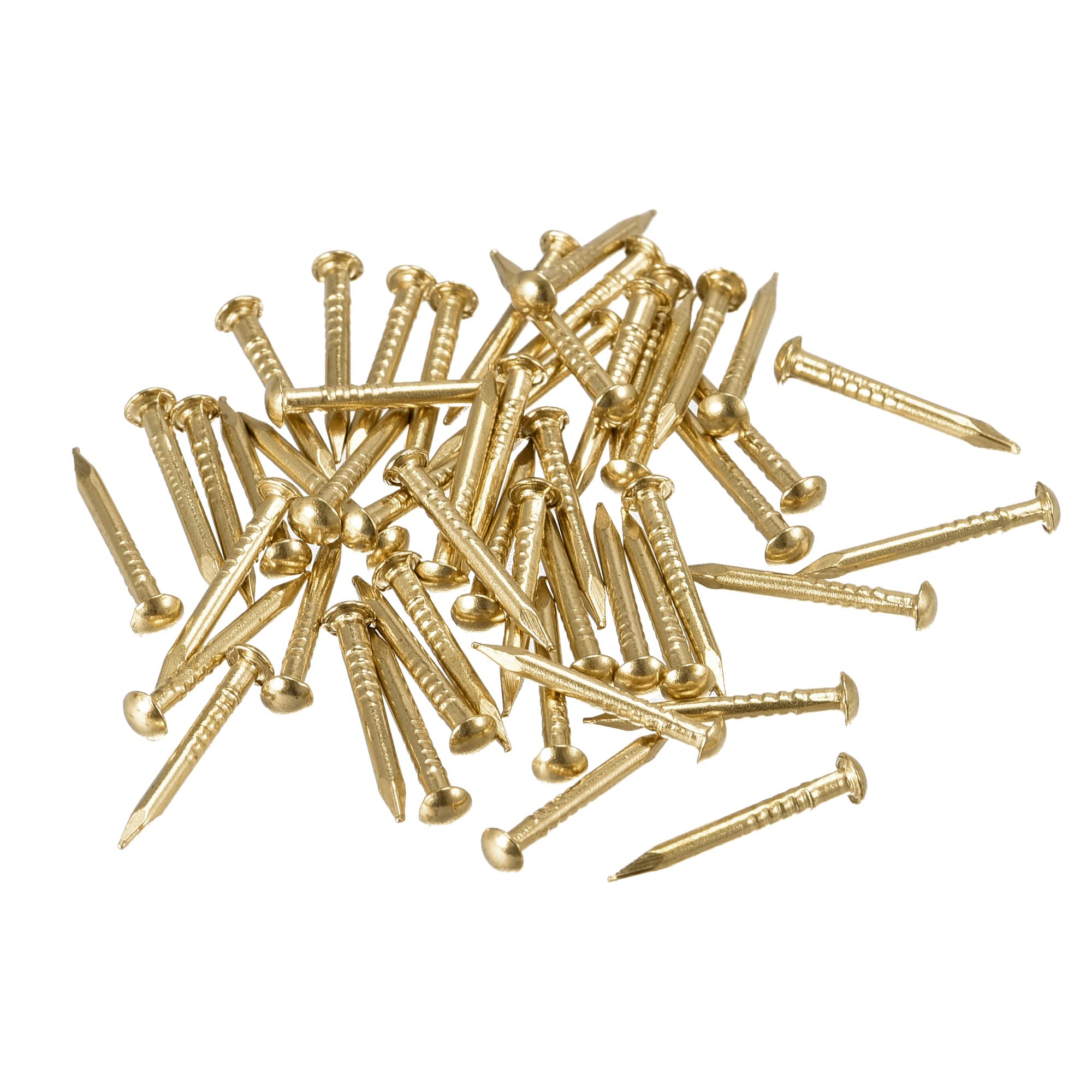 sourcing map Small Tiny Brass Nails 1.5x15mm for DIY Decorative Pictures Wooden Boxes Household Accessories 50pcs