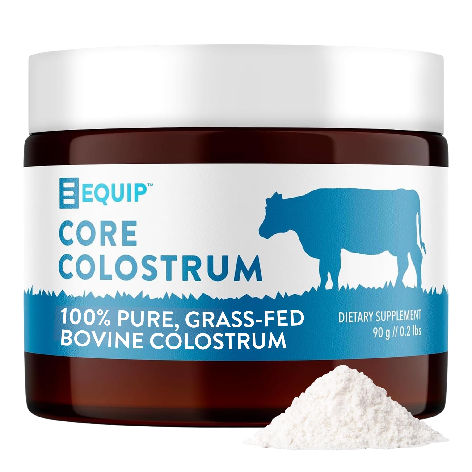 Equip Foods Core Bovine Colostrum Powder - 3,000mg Grass Fed Colostrum Supplement - Gut Health, Immunity, Recovery Lactoferrin Supplements - Keto Friendly Bovine Colostrum, 30 Servings, Unflavored