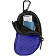 MEDMAX Neoprene Asthma Inhaler Holder, Protective Portable Travel Handy Holster, Lightweight Carrying Case with Carabiner Clip and Mesh Pocket Inside, Inhaler Not Included (Case Only) (Navy)