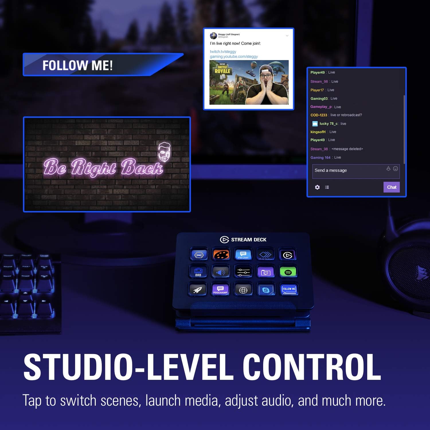 Elgato Stream Deck - Live Content Creation Controller with 15 Customizable LCD Keys, Adjustable Stand, for Windows 10 and macOS 10.13 or late: Computers & Accessories