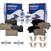 Detroit Axle - Brake Pads for 2013-2017 Audi Q5 Front and Rear | Ceramic Brake Pads with Hardware Kit 2014 2015 2016 Replacement