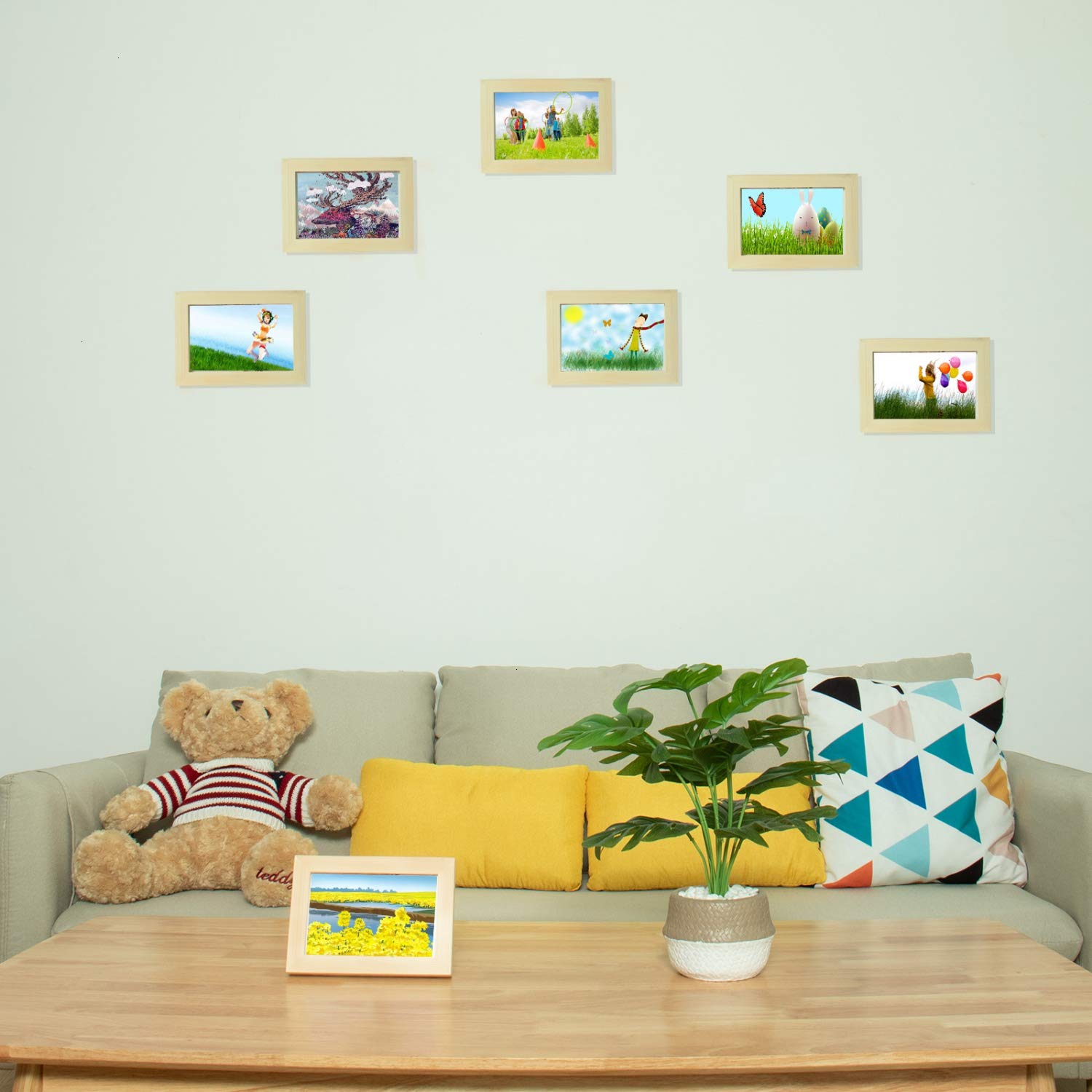 10 Pack Wood Picture Frames for Crafts, Unfinished Wood Photo Frames, Craft Frames Set for Arts Crafts, DIY Painting Projects - for Adults and Kids Craft (5 x7 Frame Size Holds 4 x6 Pictures)