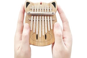 JONAS C [Upgrade] GECKO 8 Keys Mini Kalimba, Portable Camphor Wood Thumb Piano, Natural Finger Piano Handmade Musical Instrument with Study Instruction, Gift for Kids, Adult Beginners (K8mini)
