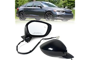 Lqito Right Passenger Side Mirror Fits 2022-2025 HONDA CIVIC Sedan/Hatchback With Power Glass, Heated, Blind Spot Detection and Manual Folding Match to Crystal Black Pearl Replace HO1321351 (7 Pins)