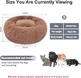 Nepfaivy Calming Donut Dog Cat Bed 15.7in Coffee Non Slip Washable view 3