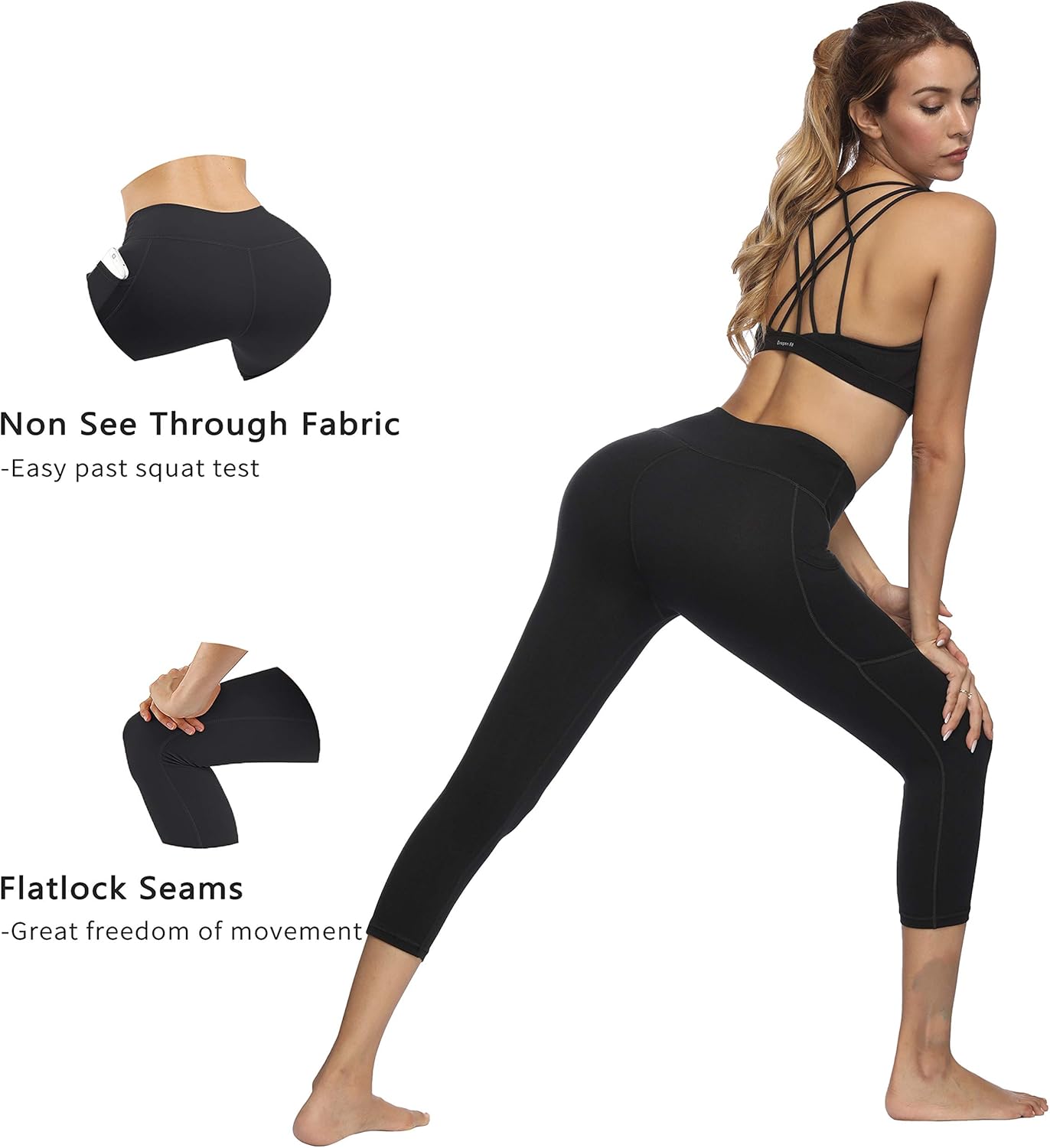 Fengbay Capri Leggings for Women,Yoga Capris with Pockets Yoga Pants Workout Pants for Women: Clothing