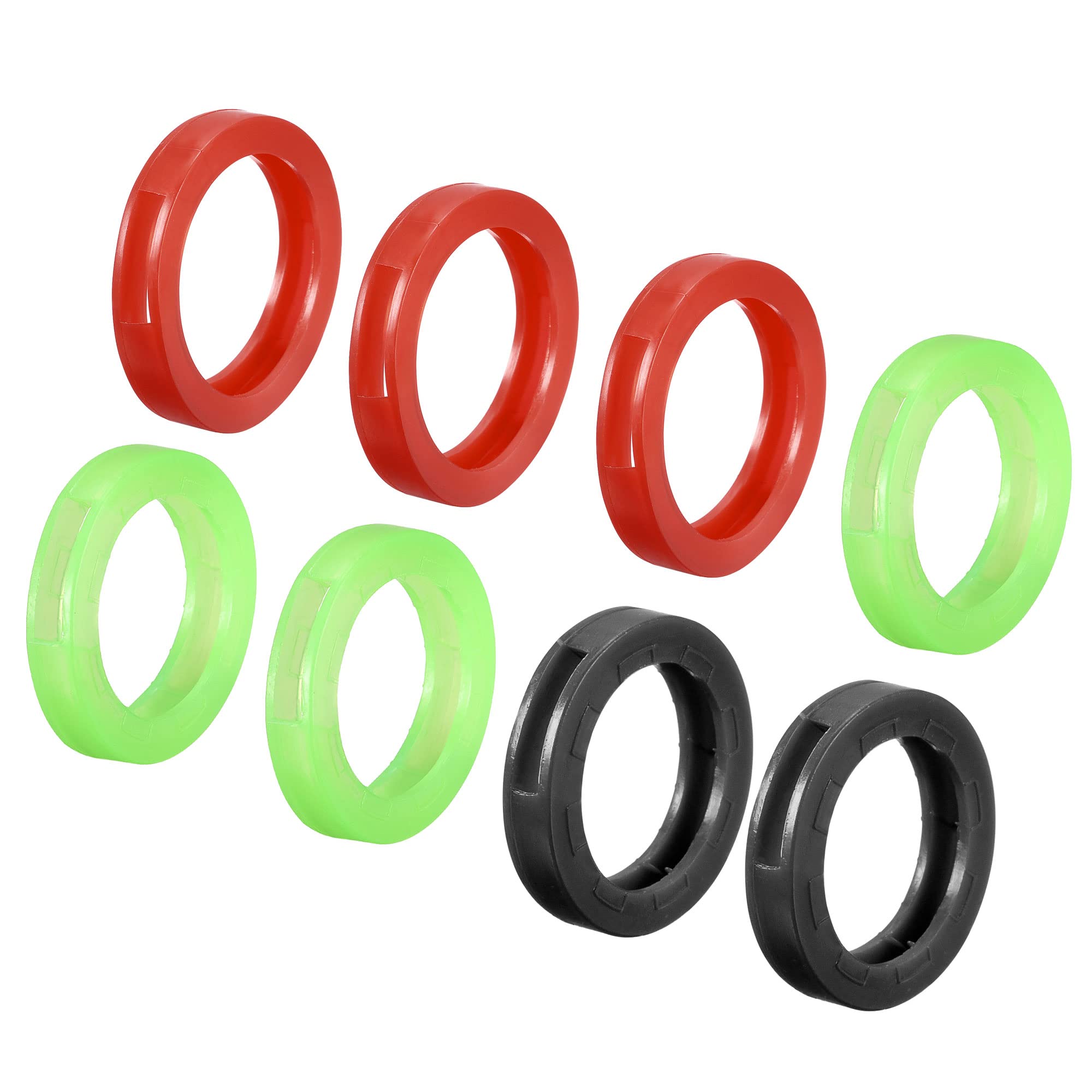 PATIKIL Key Cap Cover Rings, 18Pcs 28mm Keys Identifier Coding Tags Silicone Sleeve for Office House Apartment 3 Colors