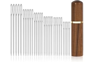 Large Eye Sewing Needles, 30pcs Sewing Embroidery Needles Hand Stainless Steel Sharp Darning Tapestry Needle for Yarn Knittin