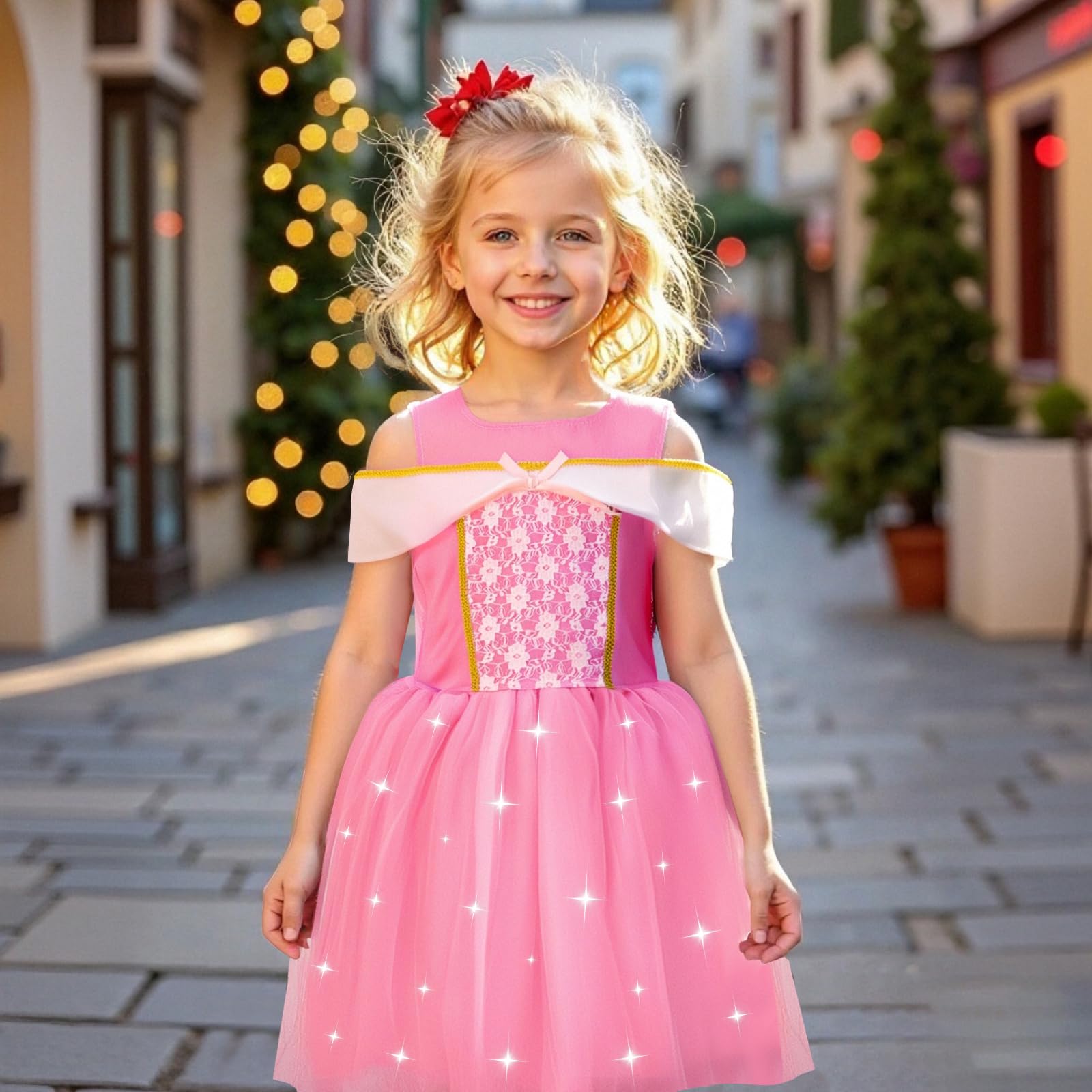 Meland Princess Dress Up - Dress Up Clothes for Girls with Toys,Christmas Birthday Gift for Toddler Girls 3,4,5,6,7,8 Years