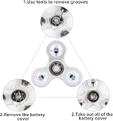 SCIONE Crystal White LED Light Up Fidget Spinner Toys for Kids Adults view 6
