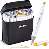 Ohuhu Markers, Alcohol Based Double Tipped Art Marker Set for Kids, Adults Coloring Illustrations, 60 Unique Colors + 1 Color