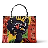 Afroyla African Black Women's Leather Bag, Premium Top-Grain Leather, Valentine's Day Gifts for Her, Wife, or Mother